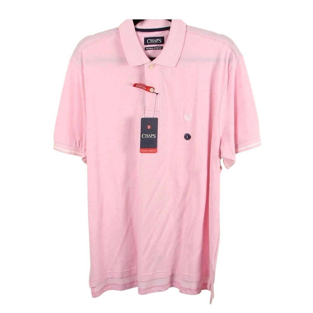NWT Chaps Stretch Polo Shirt Pink Size XL